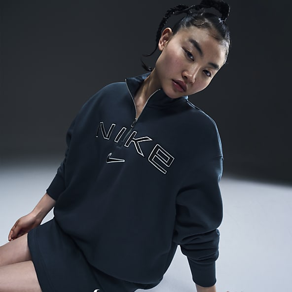 Black nike jumper with white tick online